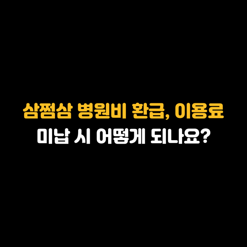 삼쩜삼 병원비 환급, 이용료 미납 시 어떻게 되나요?