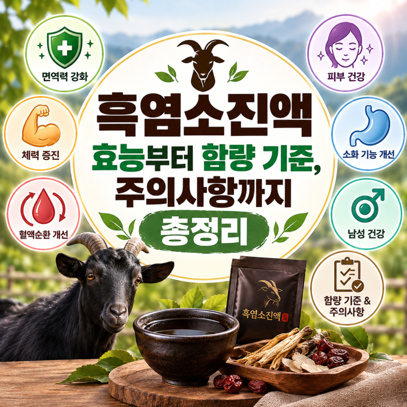흑염소진액 효능부터 함량 기준, 주의사항까지 총정리