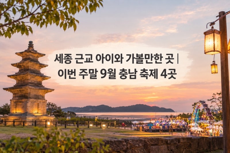 세종 근교 아이와 가볼만한 곳｜이번 주말 9월 충남 축제 4곳