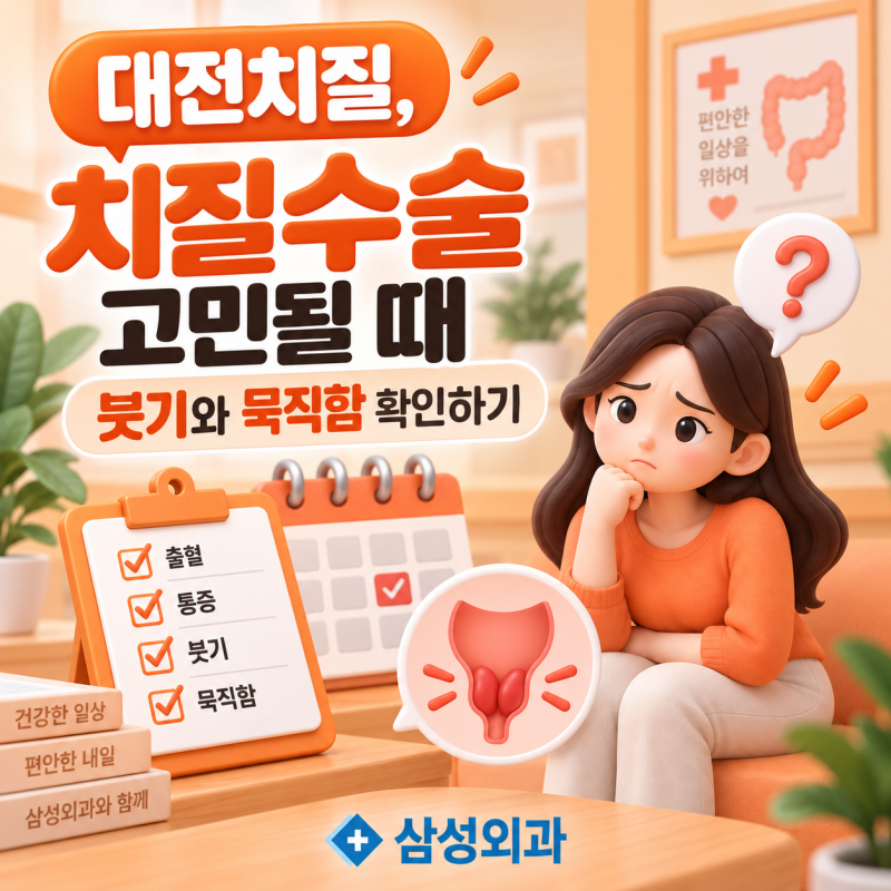 대전치질, 대전치질수술 고민될 때 배변 시 붓기와 묵직함이 느껴진다면?