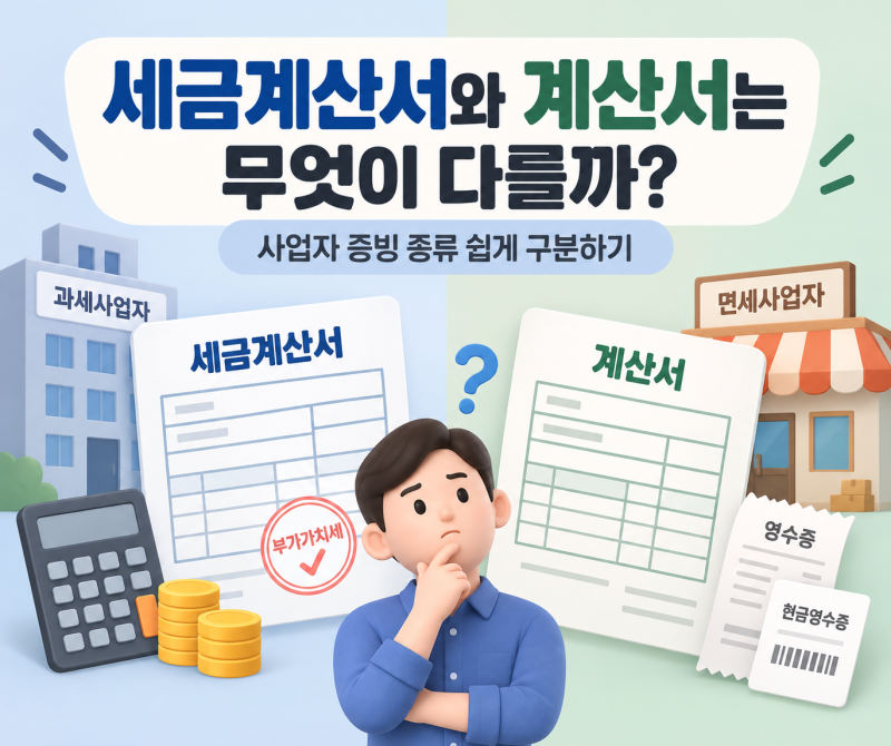 세금계산서와 계산서는 무엇이 다를까?｜사업자 증빙 종류 쉽게 구분하기