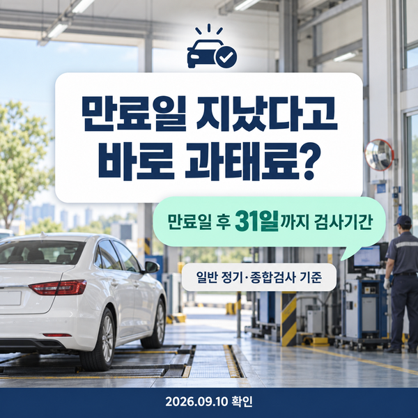 자동차검사 과태료 언제부터? 정기·종합검사는 만료일 후 31일까지 검사기간