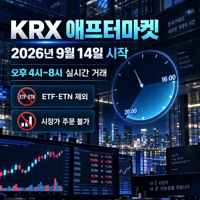 KRX 애프터마켓 거래방법, 거래시간·종목 정리 9월 14일 시작