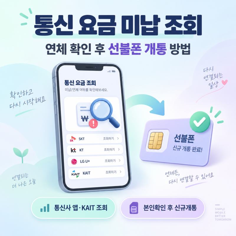 통신 요금 미납 조회는 어떻게 할까? 연체 확인 후 선불폰 개통 방법