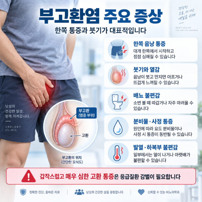 부고환염 증상, 원인, 치료, 고환 통증, 성병, 항생제, 고환염전 차이 등 총정리