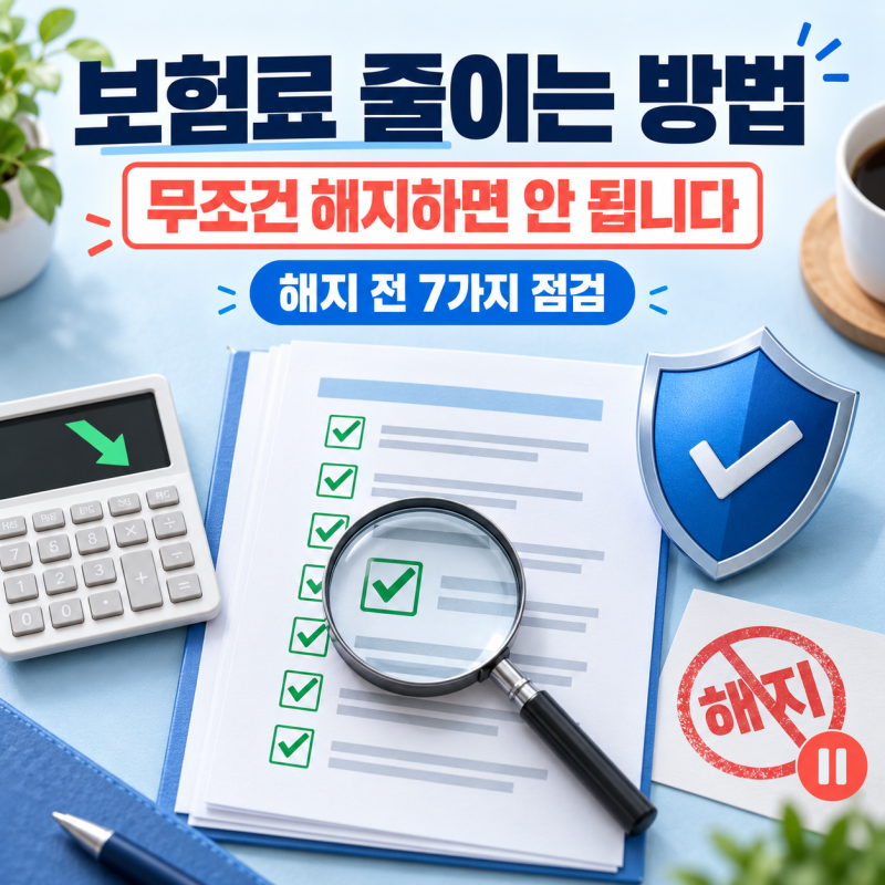 보험료 줄이는 방법｜보험 해지 전 반드시 확인할 7가지