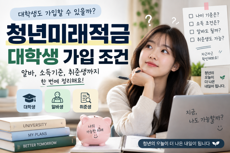 청년미래적금 대학생도 가입할 수 있을까? 알바·소득 기준 확인하기