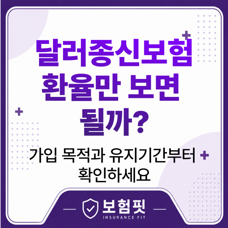 메트라이프 달러종신보험 환율보다 먼저 봐야 하는 선택 기준
