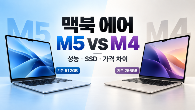 맥북 에어 M5 살만할까? M4와 성능·저장공간·가격 차이