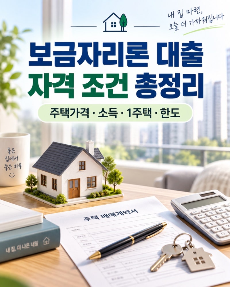 보금자리론 대출 자격 조건 총정리｜주택가격·소득·1주택 처분기준·한도까지