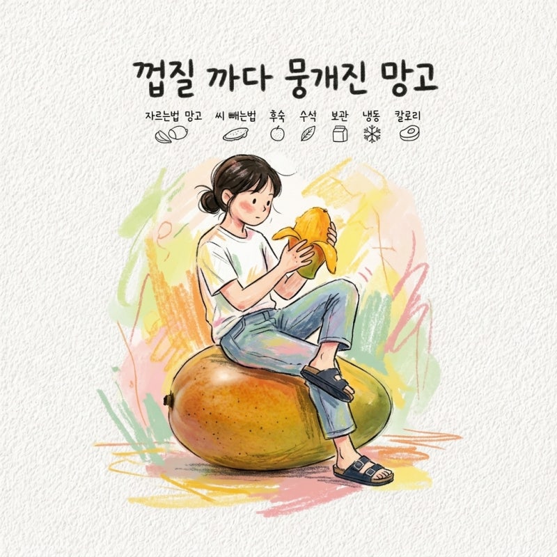 망고 자르는법 망고 씨 빼는법 망고 후숙법 망고 보관법 냉동법 칼로리