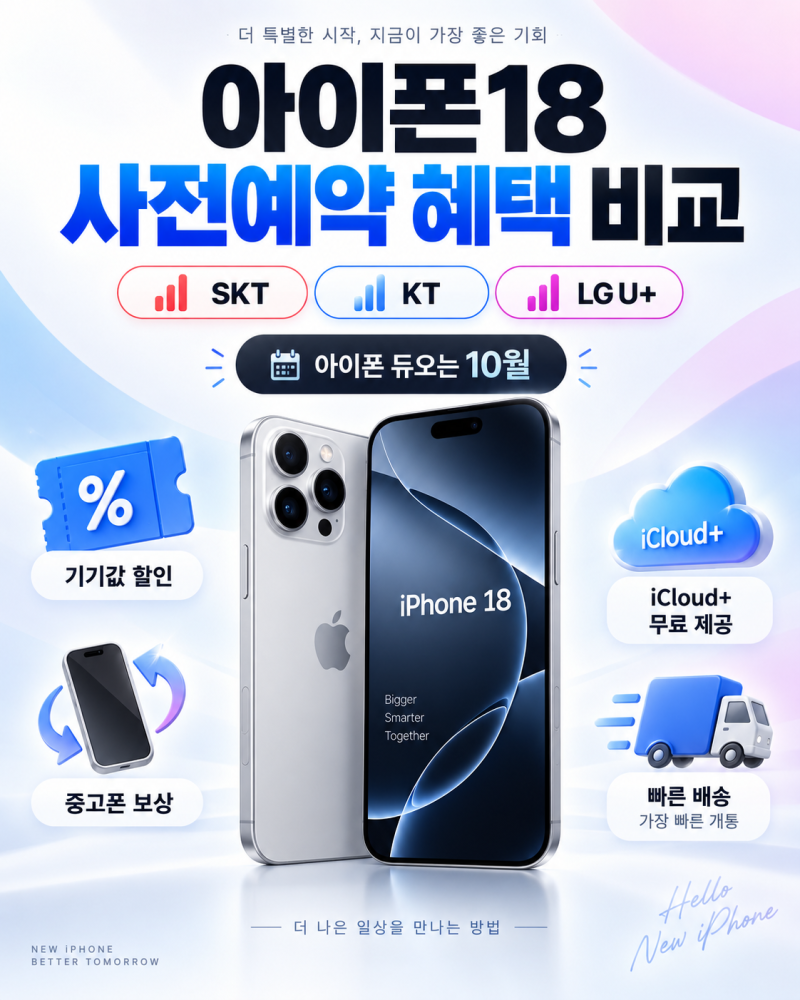 아이폰18 사전예약 혜택 총정리｜SKT·KT·LG U+ 비교, 어디가 가장 유리할까?