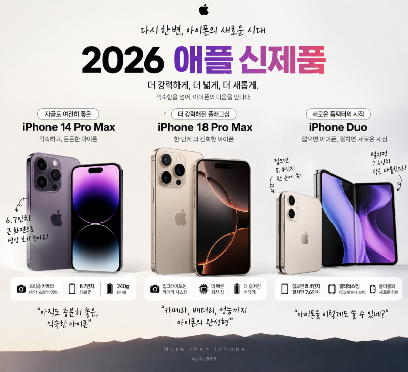 2026 애플 신제품 아이폰18 프로맥스 vs 아이폰 듀오 비교｜14 Pro Max 사용자의 고민