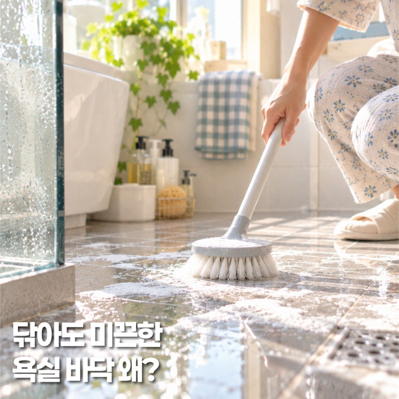 욕실청소, 바닥 닦아도 미끈거린다면? 물때와 비누때 없애는 방법
