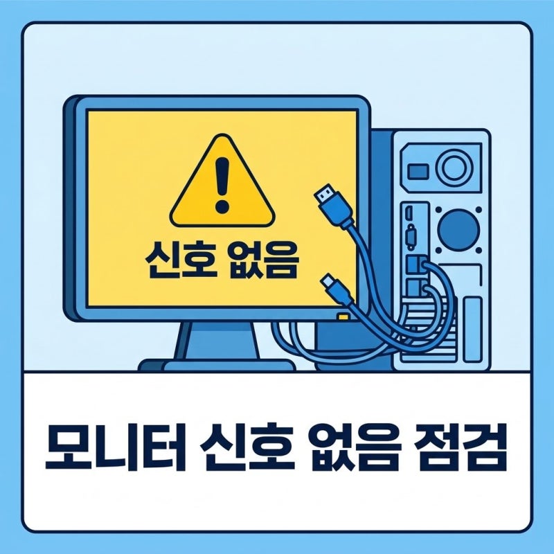 "컴퓨터 켰는데 검은 화면만?" 모니터 신호 없음 5분 해결법