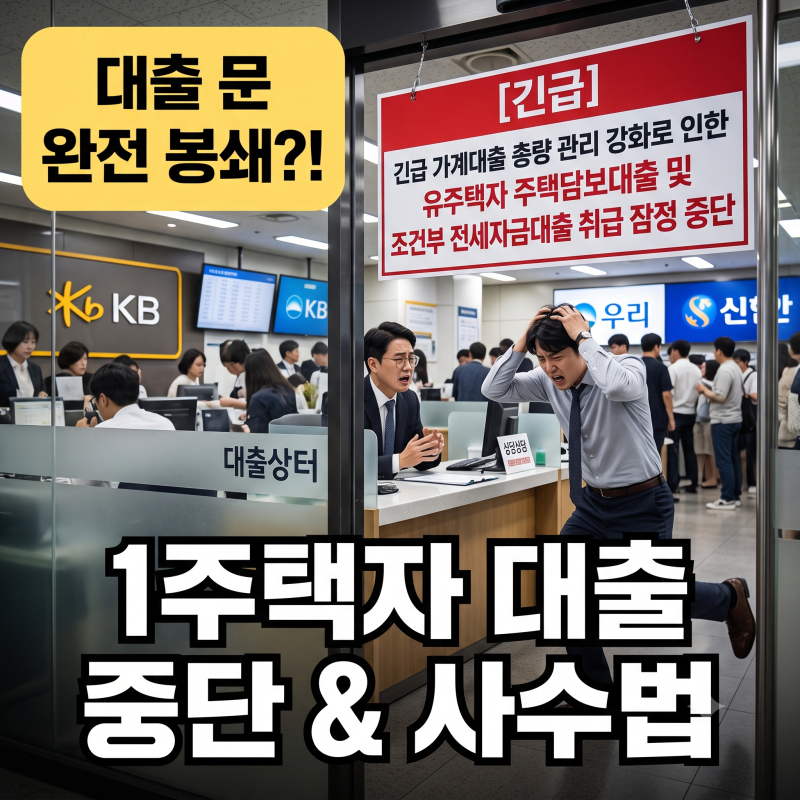 잔금 코앞인데 대출 전면 중단? 시중은행 1주택자 주담대 전세대출 규제 우회로 총정리