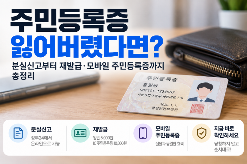 주민등록증 잃어버렸다면? 분실신고부터 재발급·모바일 주민등록증까지 총정리