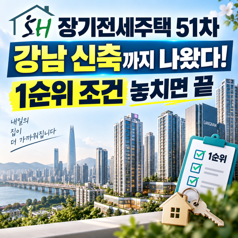 SH 장기전세주택 51차 강남 신축까지 나왔다! 1순위 조건 놓치면 끝