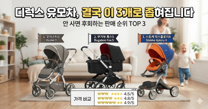 [유모차] "디럭스 유모차, 결국 이 3개로 좁혀집니다" 안 사면 후회하는 판매 순위 TOP 3 (오이....