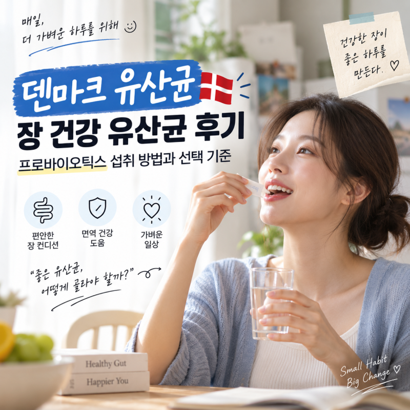 덴마크 유산균 장 건강 유산균 후기 프로바이오틱스 섭취 방법과 선택 기준