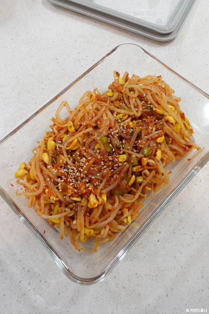 콩나물무침 레시피 아삭한 빨간 콩나물무침 만드는 법