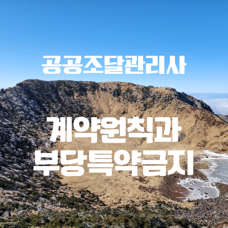 공공계약의 원칙은 무엇이며 부당특약 금지의 효력은 어떻게 되는가요
