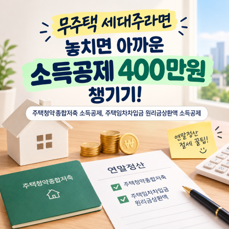 [2026 연말정산] 무주택 세대주라면 놓치면 아까운 소득공제 400만원 챙기기!ㅣ주택청약종합저....