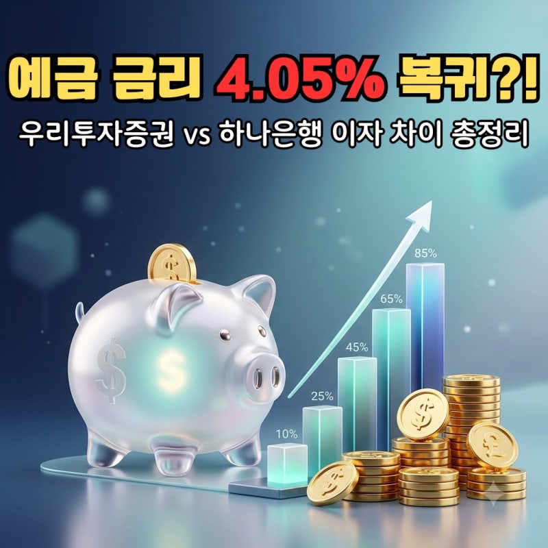 정기예금 4%대 복귀 실화일까? 우리투자증권 vs 하나은행 금리 인상 비교 총정리