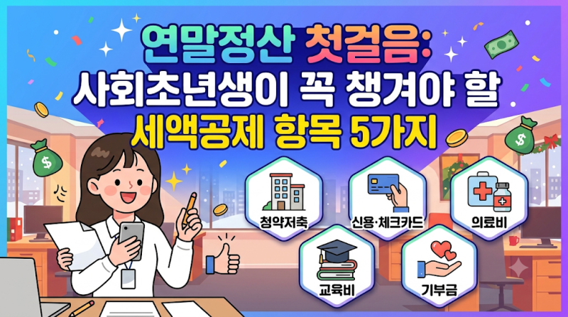 연말정산 첫걸음: 사회초년생이 꼭 챙겨야 할 세액공제 항목 5가지