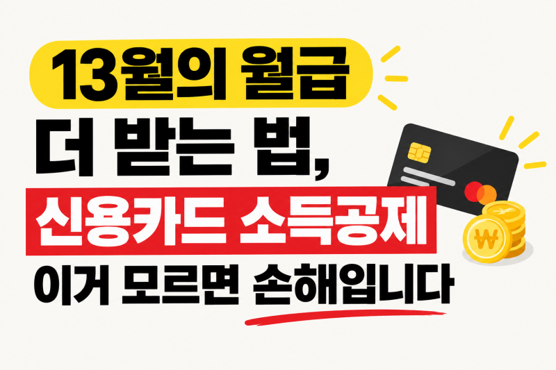 13월의 월급 더 받는 법, 신용카드 소득공제 이거 모르면 손해입니다