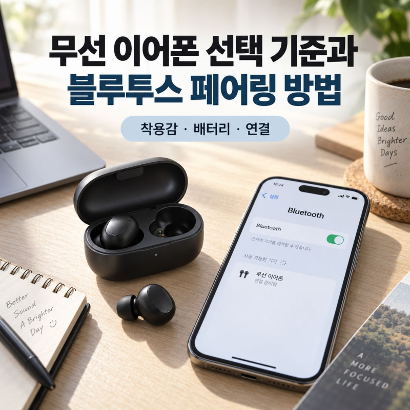 무선 이어폰 선택 기준과 블루투스 페어링 방법