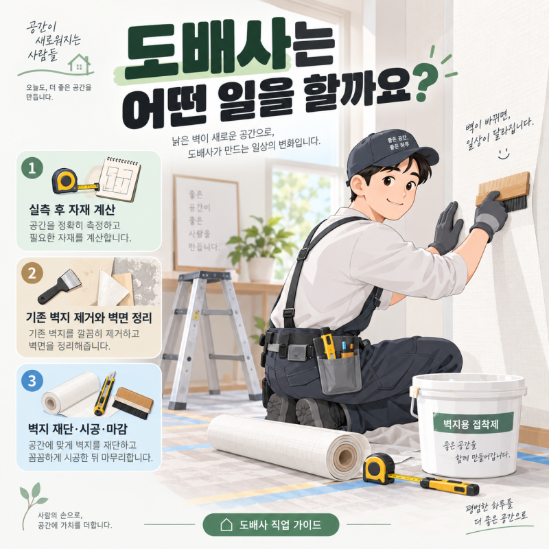 블루칼라 직업 도배사, 무슨 일을 할까? 도배기능사·수입·취업·전망 총정리