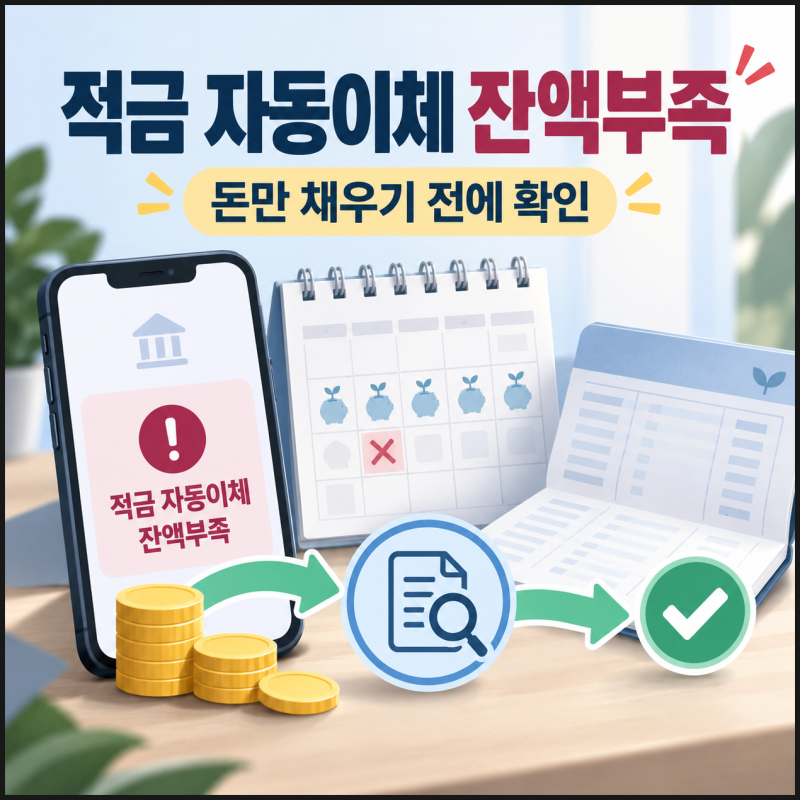 적금 자동이체 잔액부족, 돈만 채워두면 될까? 상품마다 다릅니다.
