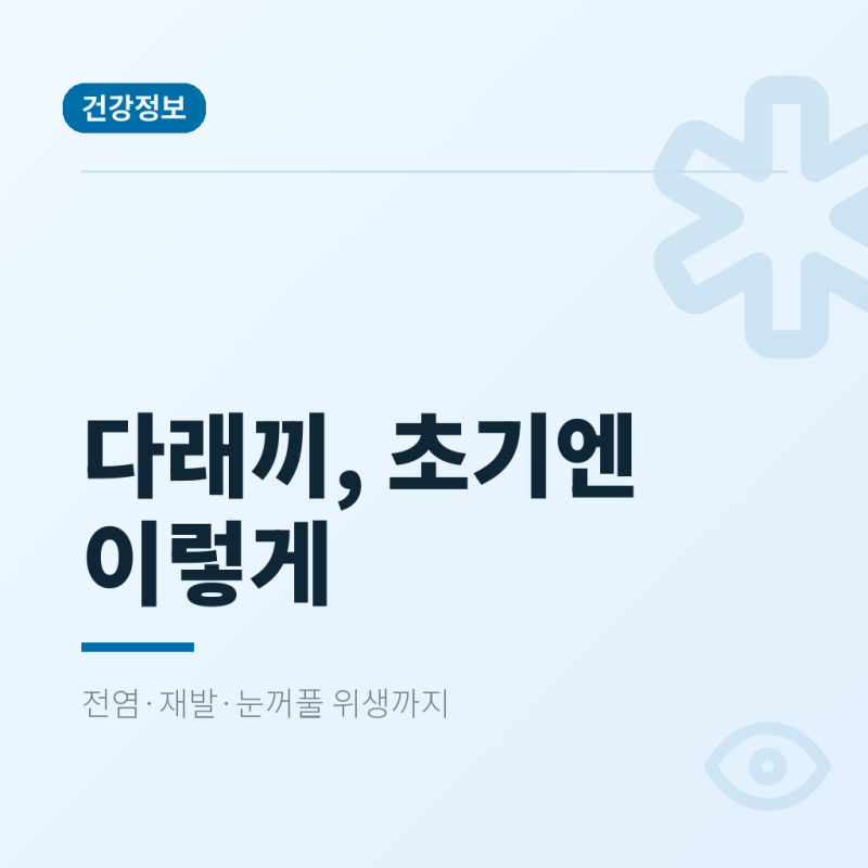 다래끼 나는 이유와 초기증상, 전염 여부·재발 원인까지 눈꺼풀 위생으로 풀어보기