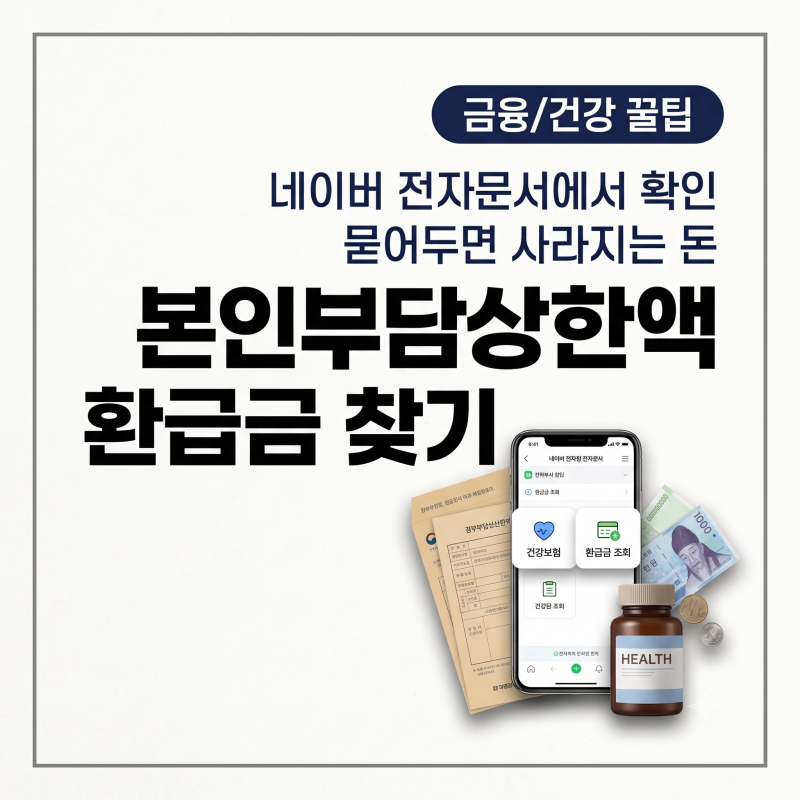 네이버 전자문서 열어보셨나요? 묻어두면 사라지는 건강보험 본인부담상한액 환급금 찾기