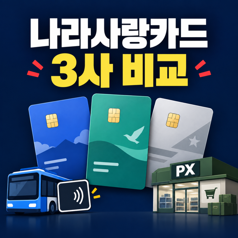 2026 나라사랑카드 신한·하나·IBK 비교｜교통·PX 혜택 차이