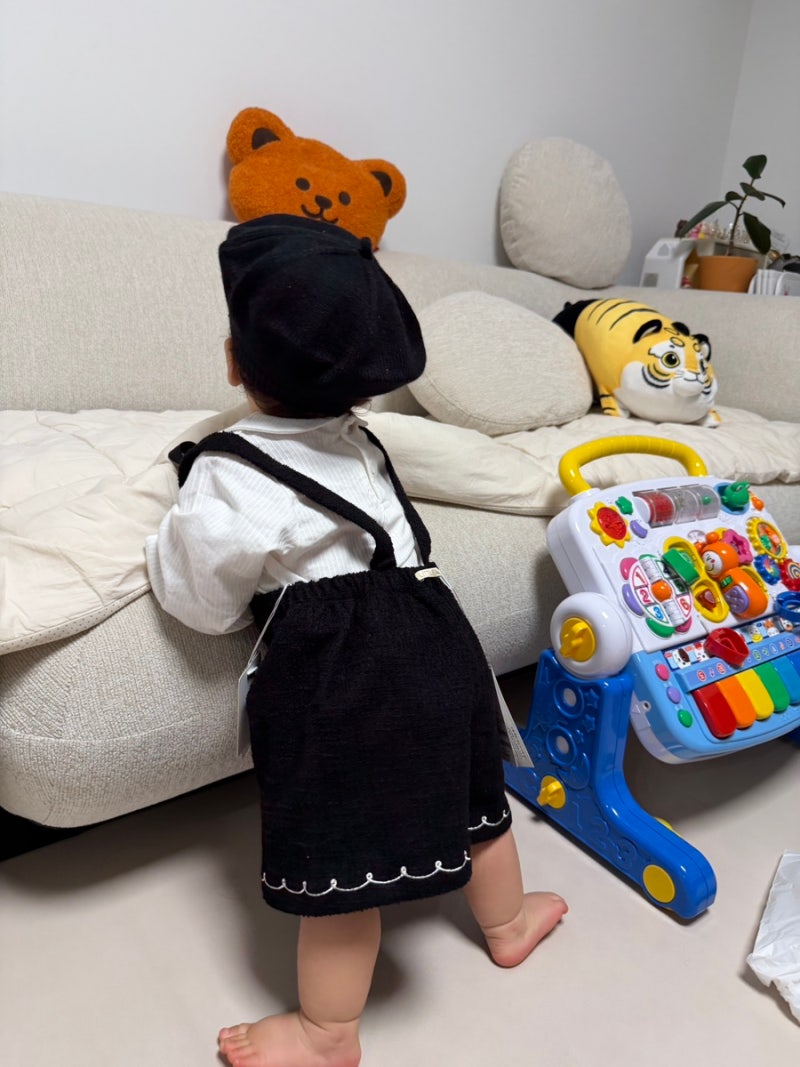 돌잔치 아기 정장 리틀티니 케인블라우스 트위드 멜빵 팬츠 내돈내산 착용 후기사이즈 및 착....