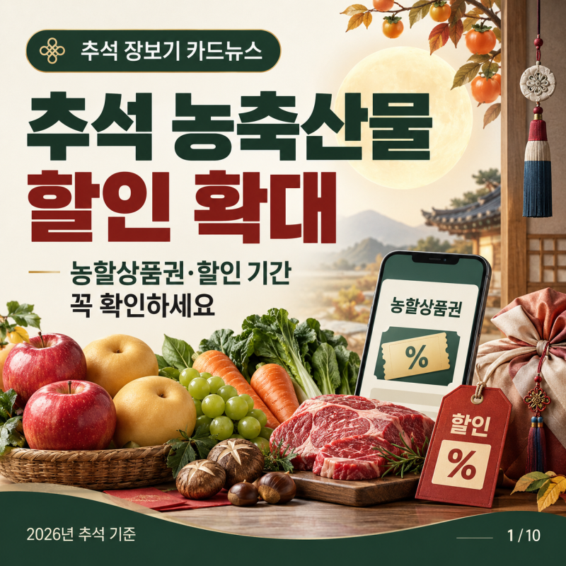 추석 농축산물 할인 확대, 농할상품권과 할인 기간 확인하기