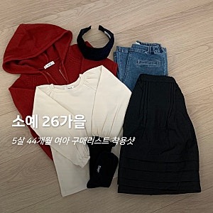 소예 26가을 치마 티셔츠 가디건 청바지 S M 사이즈 구매 후기 착용샷