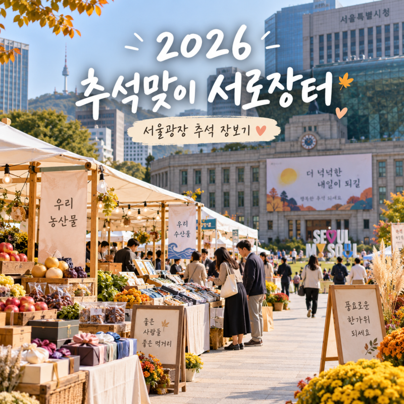 서울 나들이 추석맞이 서로장터 2026 일정 서울광장 공연 농수특산물 직거래 송편만들기
