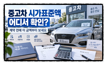 중고차 시가 표준액 어디서 확인? 계약 전에 이 금액부터 보세요
