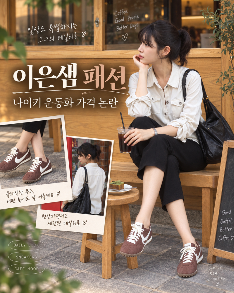 이은샘 나이키 운동화 가격 논란? 사복 패션 속 브라운 스니커즈 정체