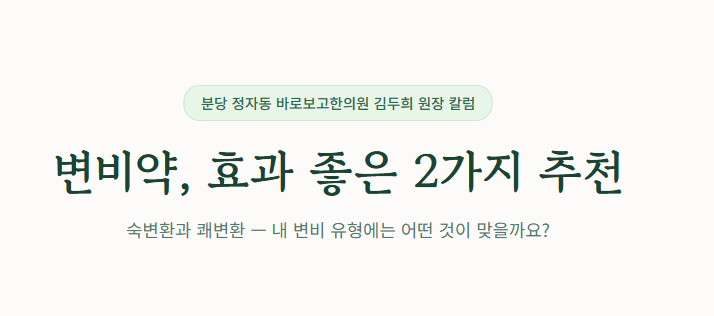 변비약, 효과 좋은 2가지 추천 "혈허 변비""기체 변비"