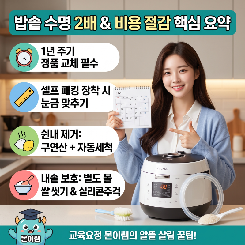 "내솥 패킹 교체비 2만 원 아끼는 법" 쿠쿠·쿠첸 밥솥 수명 늘려주는 필수 보조 소모품 TOP 3 ....