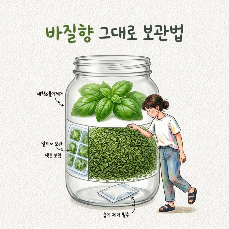 바질가루 보관법 바질 세척법 바질 보관법 바질 말리는법 냉동법 구별법