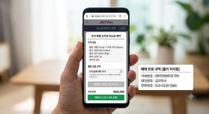 KTX SRT 추석 취소표 풀리는 시간대와 SRT 플레이 틈새 예매 노하우: 새벽 2시 100% 성공 공식
