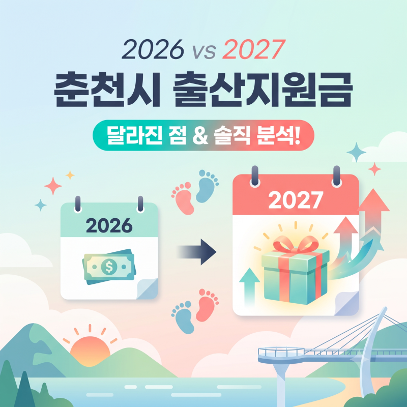 2026년 vs 2027년 춘천시 출산지원금 완벽 비교: 달라진 점, 좋아진 부분 & 아쉬운 부분 총정리