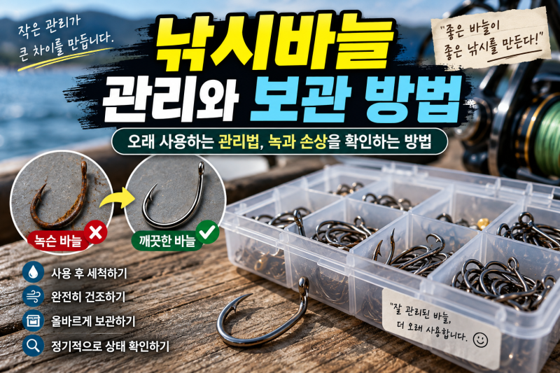 낚시바늘 관리와 보관 방법, 녹과 손상 확인하고 오래 사용하는 요령