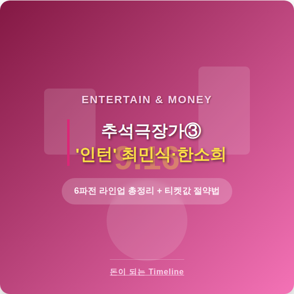 추석 극장가 시리즈 ③ — '인턴' 최민식·한소희, 6파전 라인업 최종 완성