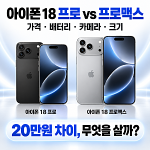 아이폰 18 프로 vs 프로맥스 20만원 차이, 어떤 모델을 사야 할까? 스펙 비교